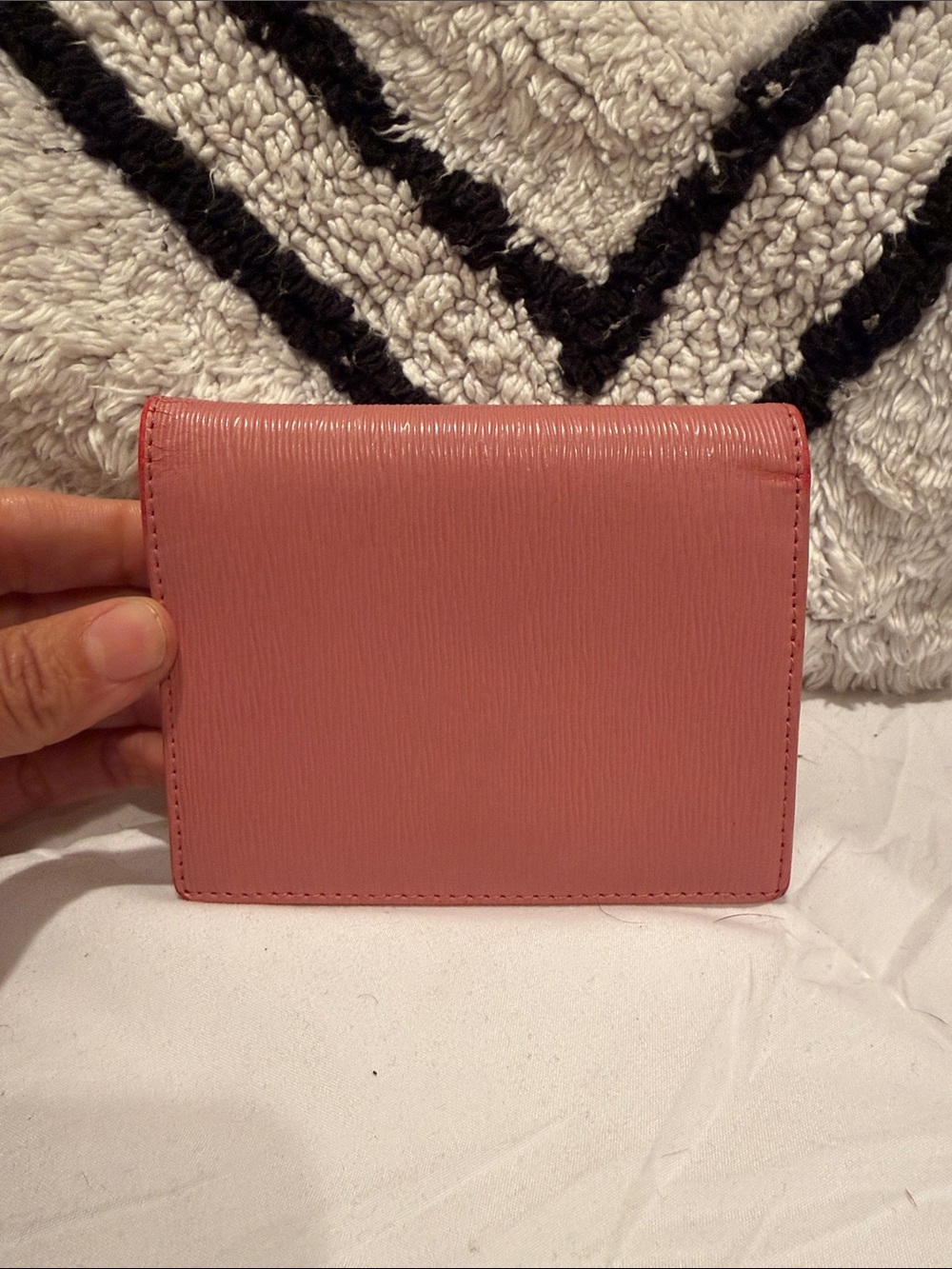 Prada Rose Pink Saffiano Leather Bi-Fold Wallet with Gold Logo - Picture 8 of 9